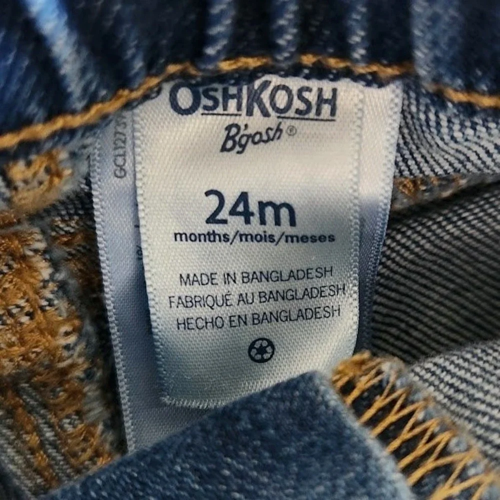 OshKosh Bgosh Toddler Distressed Jeans Medium Wash Blue 24M Stretch Pants 590